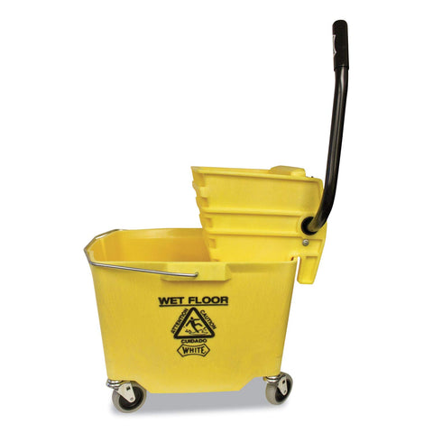 Impact 6Y26353Y Side-Press Squeeze Wringer/Plastic Bucket Combo, 12 to 32 oz, Yellow