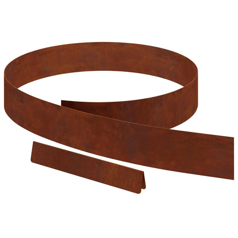 vidaXL Lawn Edging 4 pcs Rusty 450 x 0.05 x 15 cm Weathering Steel, Garden & Patio, Chic Edging for Outdoors, Yard Borders, Plant Bed Surround, Stylish Landscape Design