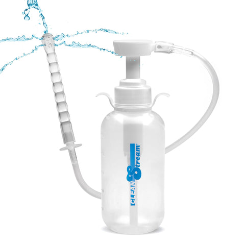 Cleanstream Pump Action Enema Bottle with Nozzle | Silicone & Body-Safe Materials | Easy-Squeeze Design for Gentle Cleansing | Travel-Friendly & Reusable | 4.5 in Length | Clear