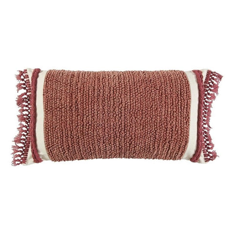 Rizzy Home 14" x 26" Down Filled Pillow with Woven Cotton Cover-Rust