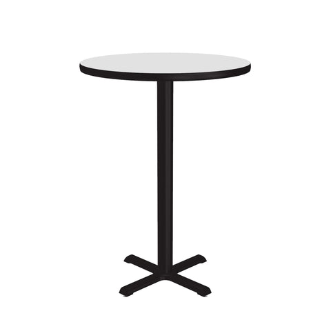 Correll 24" Round, 42" High Standing, Barstool Height Café & Break Room Bistro Table, Dry Erase/Markerboard High Pressure White Laminate Top, Cast Iron Base