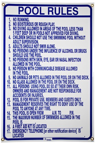 PENTAIR SIGN POOL RULES N.CAR. 24X36
