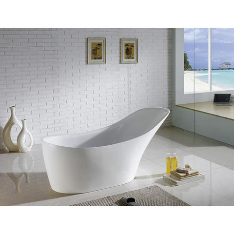 KubeBath Victorian 67" Free Standing Acrylic Bathtub - White