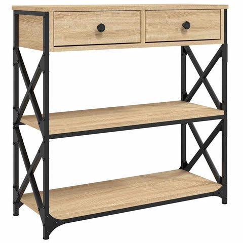 vidaXL , Sturdy Console Table, Cool Storage Spot, Rectangular Shape, Wood & Steel, Perfect for Any Home
