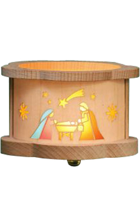 Richard Glaesser Tea Light Luminary - Nativity - 2.5" H x 3.25" W x 3.25" D