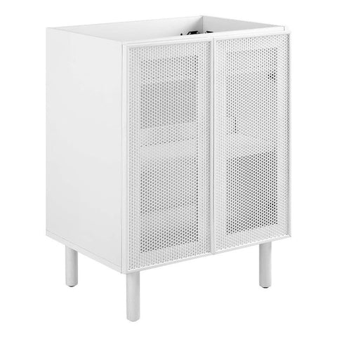 Modway EEI-6621-WHI Calla 24" Perforated Metal Bathroom Vanity Cabinet (Sink Basin Not Included), White