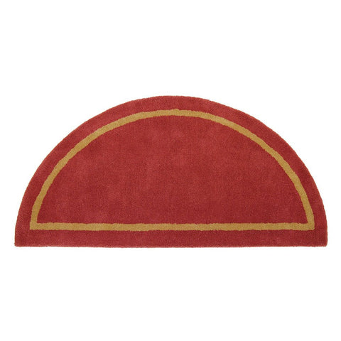 Minuteman International Sangria Contemporary Wool Hearth Rug, Half Round