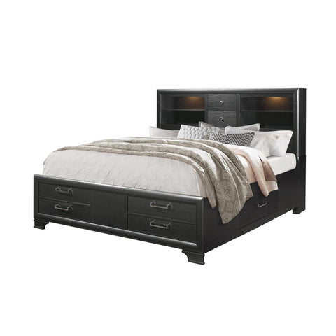 Global Furniture USA Jordyn Textured Grey Full Storage Bed, Gray