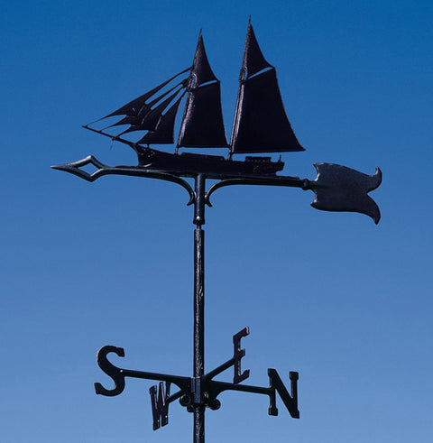 Whitehall Products Schooner Weathervane, 30-Inch, Garden Black