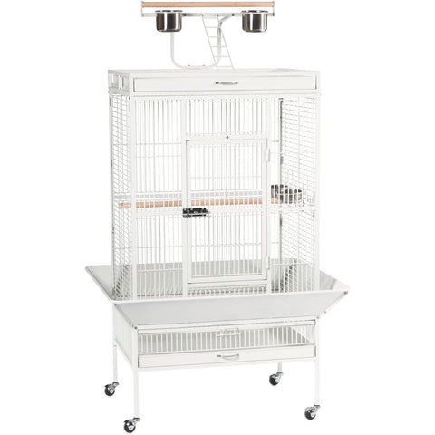Prevue Hendryx Pet Products Wrought Iron Select Bird Cage 3153C, Chalk White, 30-Inch by 22-Inch by 63-Inch