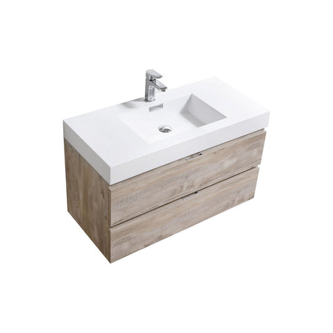 Kube BSL40-NW Bliss 40" Nature Wood Wall Mount Modern Bathroom Vanity