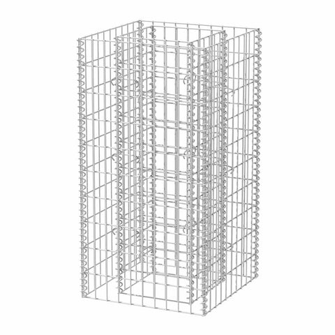 vidaXL Gabion Basket Rectangular, Galvanised Steel Gabion Planter, Gabion Raised Bed for Garden, High Load Capacity, 19.7"x19.7"x39.4"