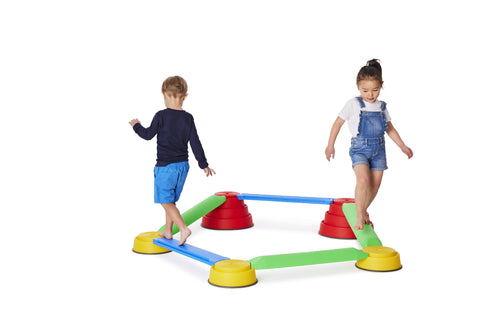 GONGE Build N' Balance Beginner Set - Complete Balancing Course For Sensory Exploration And Balance Training - Set of 10 pieces