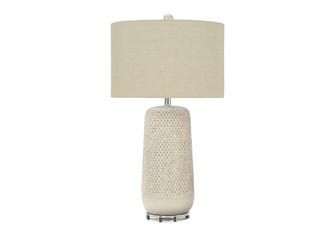 Monarch Specialties I 9605 LightingTable Lamp, Cream Ceramic, Beige Shade, Contemporary