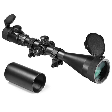 Barska Extreme 6-24x60mm Illuminated Mil-Dot Rifle Scope with Rings Sunshade Caps