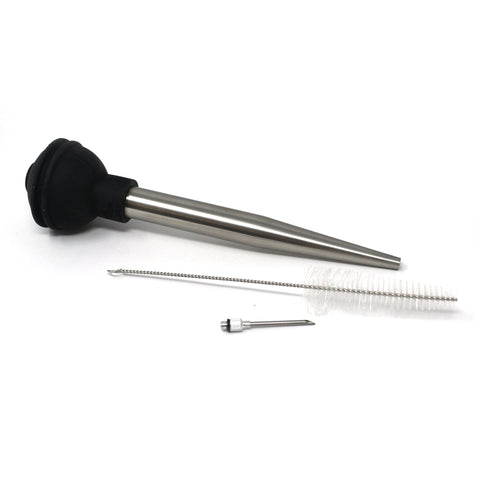Norpro Deluxe Stainless Steel Baster with Injector and Cleaning Brush 11" x 2" x 2"