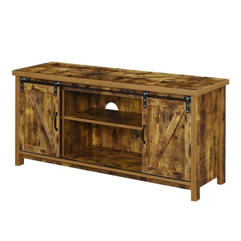 Convenience Concepts Blake Barn Door TV Stand with Shelves and Sliding Cabinets for TVs up to 60 Inches, Barnwood