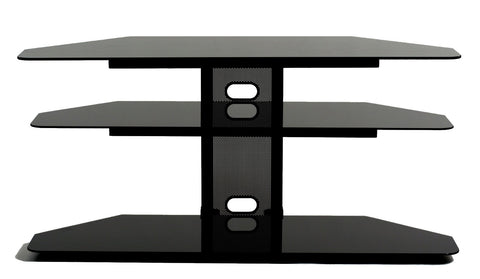 TransDeco Corner TV Stand with 2 AV Shelves for 32 to 55-Inch Plasma/LCD TV, Black, (TD520CB)