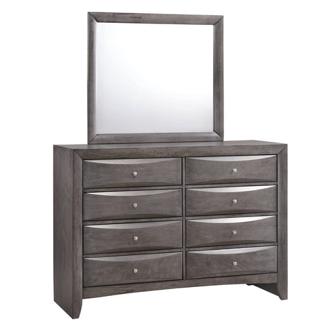 Picket House Madison 8-Drawer Solid Wood Dresser and Mirror Set in Gray