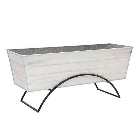Achla Designs C-21W-S Odette Large White Flower Window Box with Stand