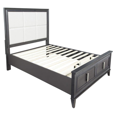 Oakestry Lorraine Platform Bed Dark Grey Solid Wood King Modern Sleek Bedroom Furniture Sturdy Low Profile Frame Durable Slat Support Comfortable Spacious Stylish Chic Contemporary Timeless Bedframe