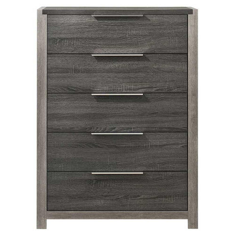 Acme Casimiro Transitional Wood 5-Drawer Rectangular Chest in Gray