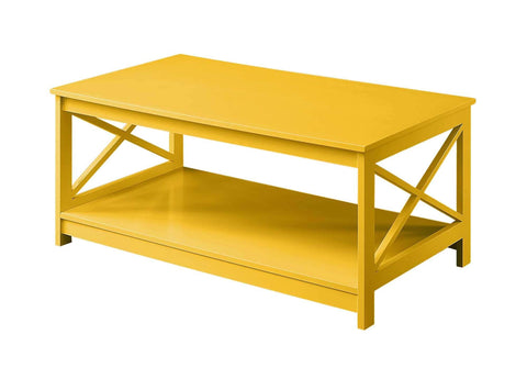 Convenience Concepts Oxford Coffee Table with Shelf, Yellow