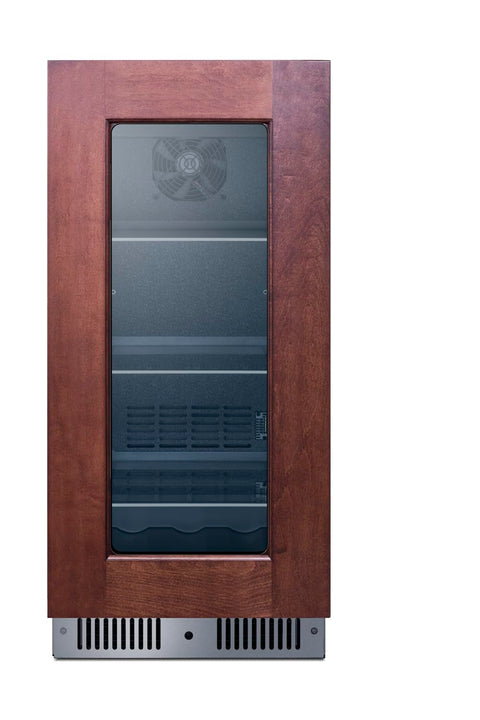 15inch wide built-in beverage center with panel-ready glass door