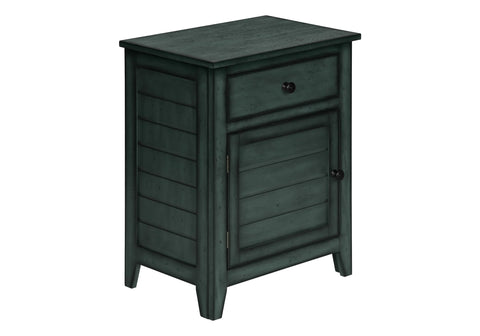 Monarch Specialties I 3949 Accent Table, Nightstand, Storage Drawer, End, Side Table, Bedroom, Lamp, Storage, Antique Blue Veneer, Transitional