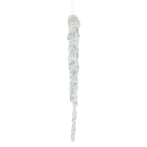 Vickerman 12" Clear Acrylic Icicle Christmas Ornament - 6 per Box - Ornaments for Christmas - Ice Decorations - Artificial Hanging Icicle - Unique Christmas Tree Ornaments