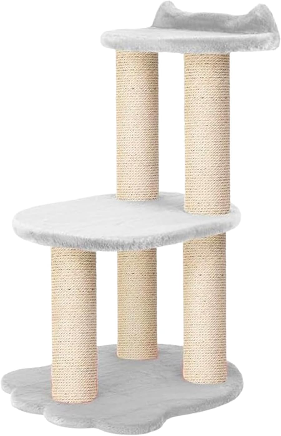 34 Inch Classic Comfort for Indoor Modern Premium Cats and Kittens Scratcher Larger Base for Better Stability, (Furs: White, Rope: Natural)