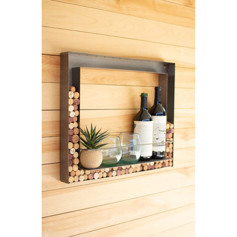 Kalalou CQ7493 Wall Bar and Wine Cork Holder 22.00 inches