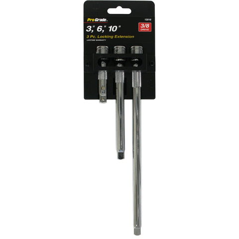 Pro-Grade 13018 3/8-Inch Drive with Locking Extension Set, 3-Piece