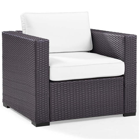 Biscayne Wicker Outdoor Chair White/Brown