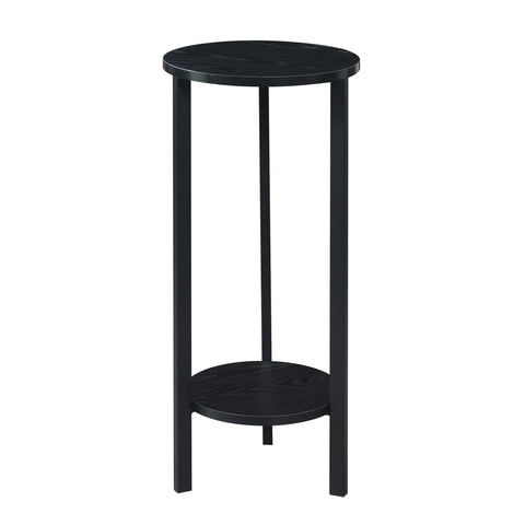 Convenience Concepts Graystone 2 Tier Tall Plant Stand 31" - Industrial Stand for Plants, Vases, and Antiques, Urban Modern Design for the Living Room, Hallway, Entryway, Black/Black