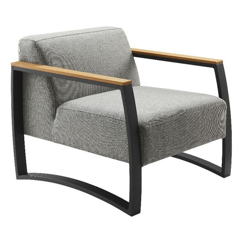 Modway Sauve Outdoor Patio Aluminum Armchair in Charcoal Light Gray