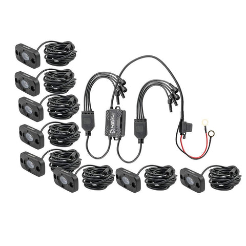 Heise - RGB Accent Lights 8 Pack Kit – Black Housing (HE-8TLRGBK)