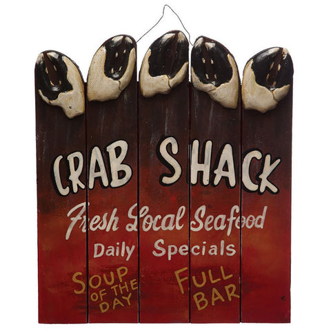 RAM Outdoor Decor Hand Painted Ocean City Crab Shack Wall Art Sign