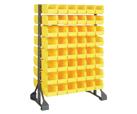 Quantum Storage Systems QRU-16D-230-96YL Double Sided Rail Systems Complete Package with Bins, 36”L x 20”W x 53”H Yellow