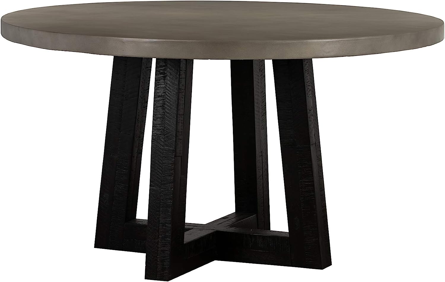 Armen Living Chester Concrete, Acacia Wood Dining Room Kitchen Table, 55&#34; Wide, Grey/Black