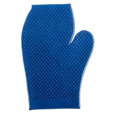 Rubber Horse Massage Mitt, Blue