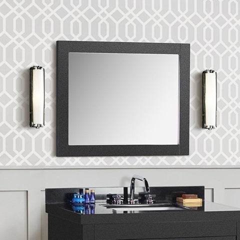 Bellaterra Home 808185-M-30 30 in. Rectangle Wood Frame Mirror, Matte Black