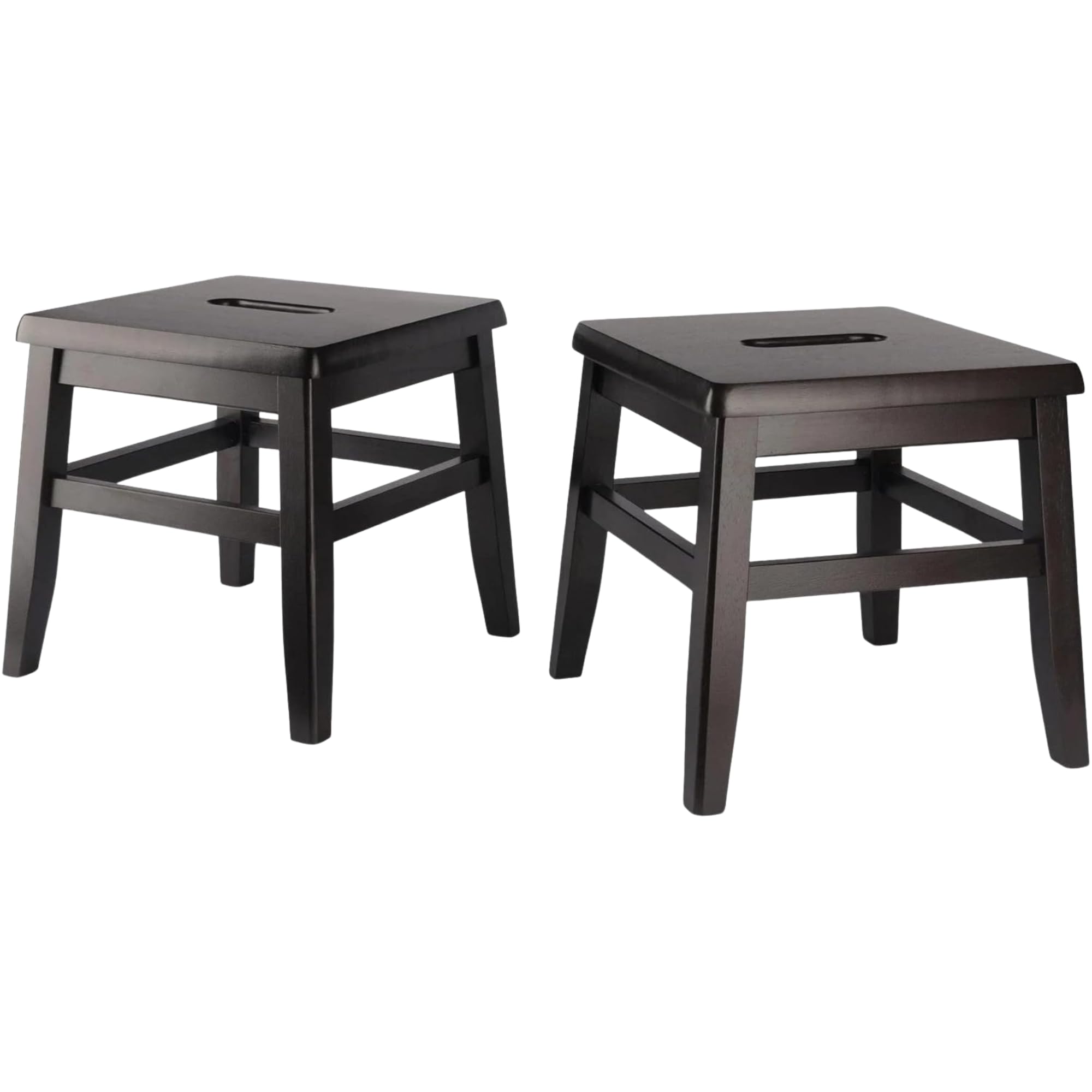 Oakestry Kaya 2-Pc Solid Wood Conductor Stool Set in Coffee, Portable ...