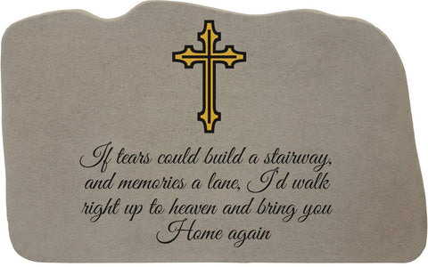 Kay Berry Cross Stone Sign, 11 x 7 inches, Stone, Custom, Outdoor Garden Decor