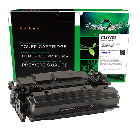 Clover Remanufactured Extra High Yield Toner Cartridge (Reused OEM Chip) Replacement for HP 89Y (CF289Y) | Black, 10.96 x 2.66 x 8.42