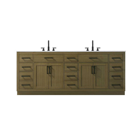 Elegant Kitchen and Bath Alden 84" Double Bathroom Vanity in Chestnut Brown