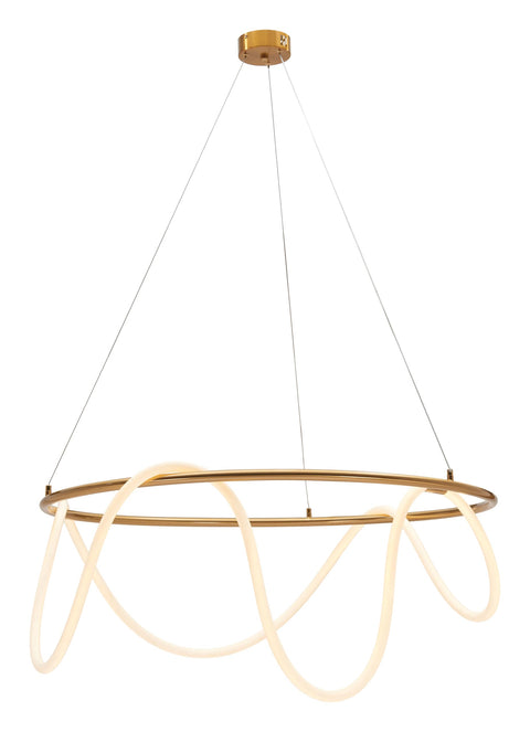 Zuo Wiber Ceiling Lamp Brass, Brass Ceiling Lamp, Modern Style, Hardwired Standard Bracket, mounting hardwares Included, Steel, Lighting Ceiling Lamps, 46.5" W x 46.5" D x 61" H