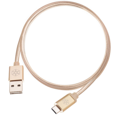 SilverStone Technology USB Type C Cable CPU04G-1000 / USB-C/Reversible/Reversible USB -A and USB-C / 1000MM / Gold