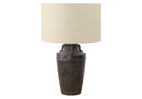 Monarch Specialties I 9940 Lighting, 28" H, Table Lamp, Black Ceramic, Beige Shade, Transitional