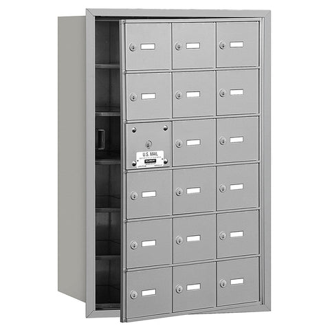 Salsbury Industries 3618AFP 4B Plus Horizontal Mailbox with Master Commercial Lock, 18 A Doors 17 Usable, Front Loading, Private Access, Aluminum
